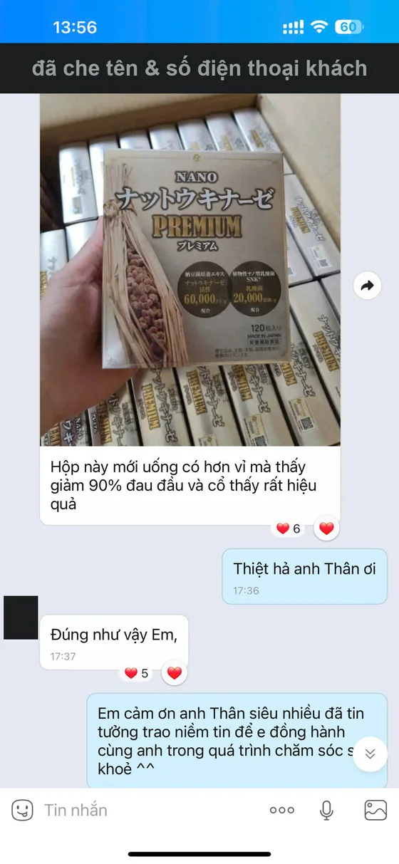 Ảnh chụp tin nhắn phản hồi của khách — đã che thông tin cá nhân